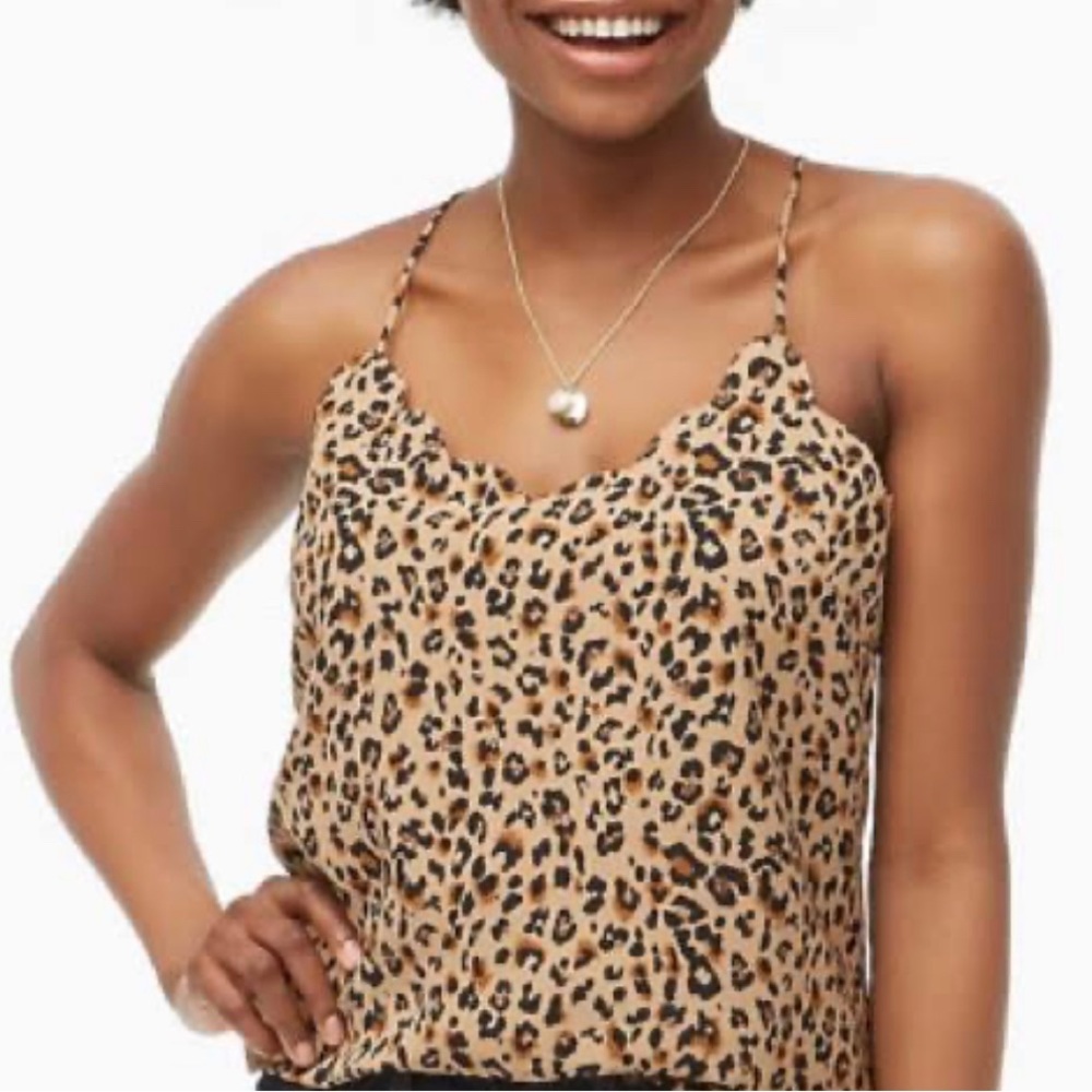 J Crew Factory Scalloped Leopard Print Tank, size 6